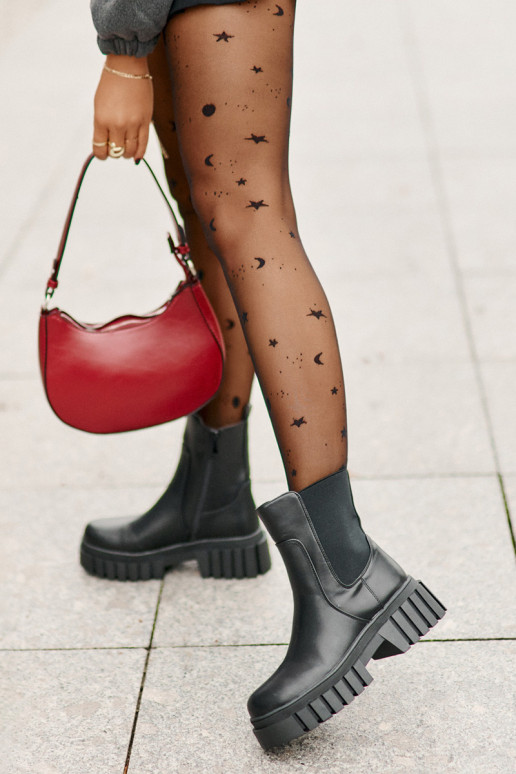 Bottines noires stylées S.Barski HY42-975