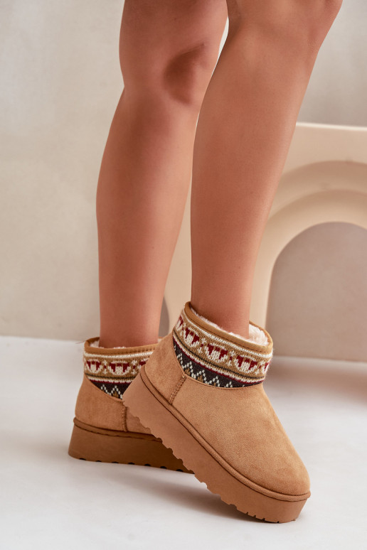 Bottes de neige brunes avec motifs et plateforme Avatharia