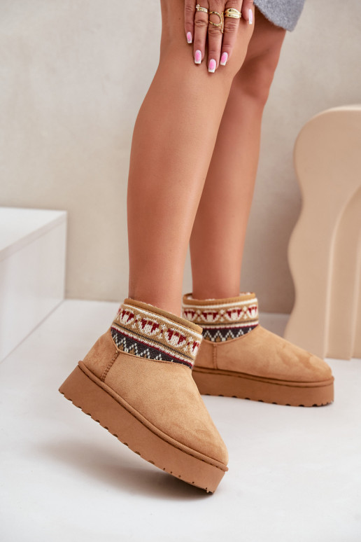 Bottes de neige brunes avec motifs et plateforme Avatharia