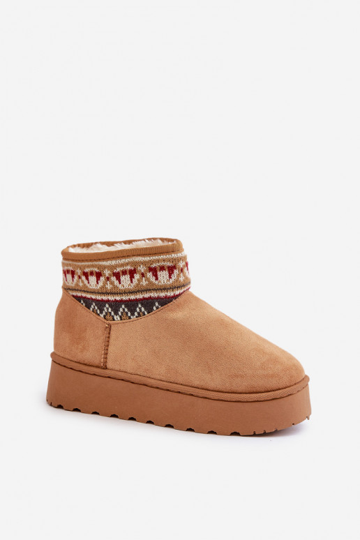 Bottes de neige brunes avec motifs et plateforme Avatharia