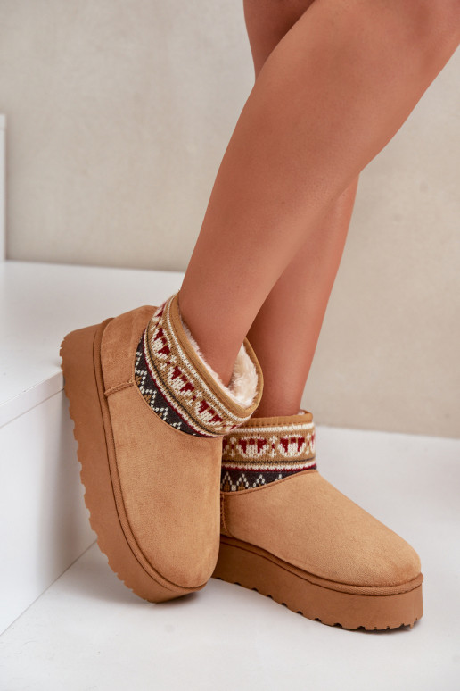 Bottes de neige brunes avec motifs et plateforme Avatharia