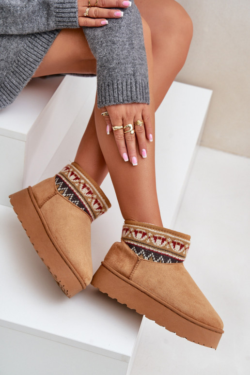 Bottes de neige brunes avec motifs et plateforme Avatharia