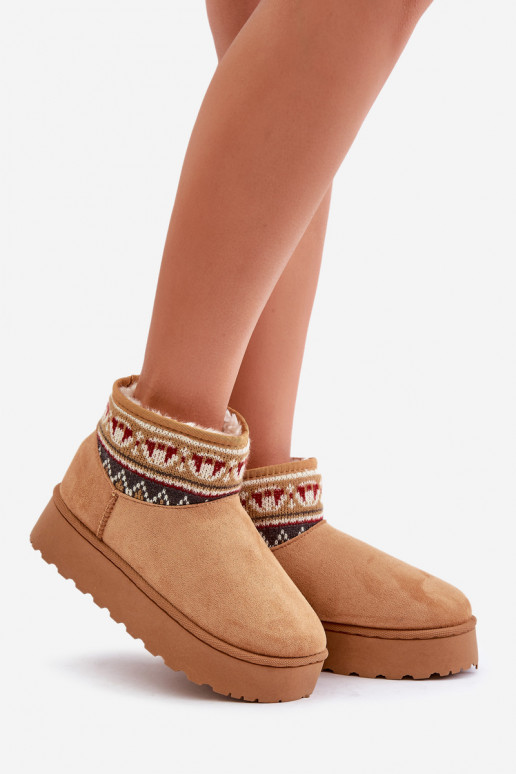 Bottes de neige brunes avec motifs et plateforme Avatharia