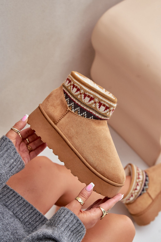 Bottes de neige brunes avec motifs et plateforme Avatharia