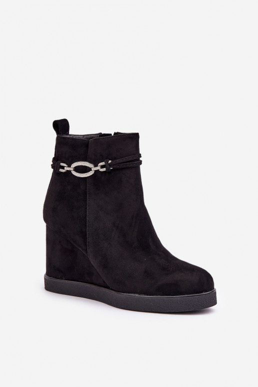 Bottines noires avec plateforme et talons décorés Kaiviana