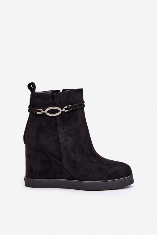Bottines noires avec plateforme et talons décorés Kaiviana