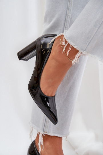 Chaussures noires avec effet verni sur le bloc Kilanne