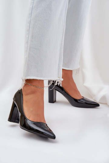Chaussures noires avec effet verni sur le bloc Kilanne 2