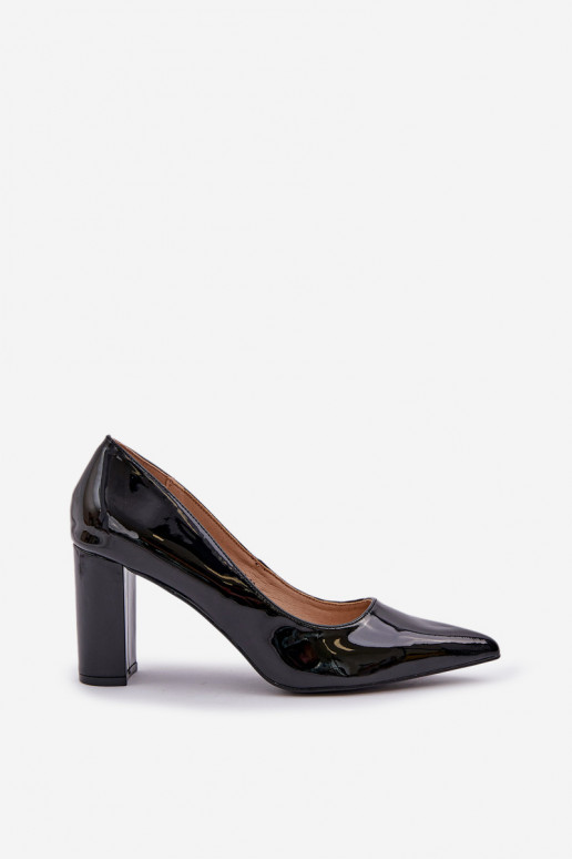 Chaussures noires avec effet verni sur le bloc Kilanne