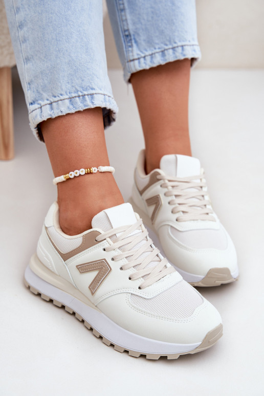 Baskets pour femmes en cuir synthétique sable Berieta