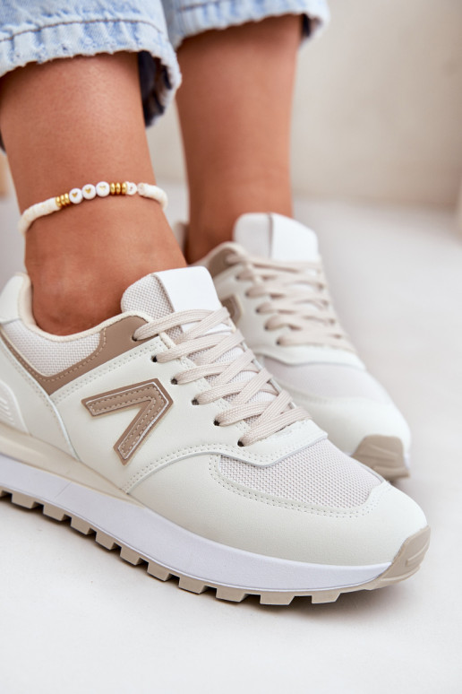 Baskets pour femmes en cuir synthétique sable Berieta