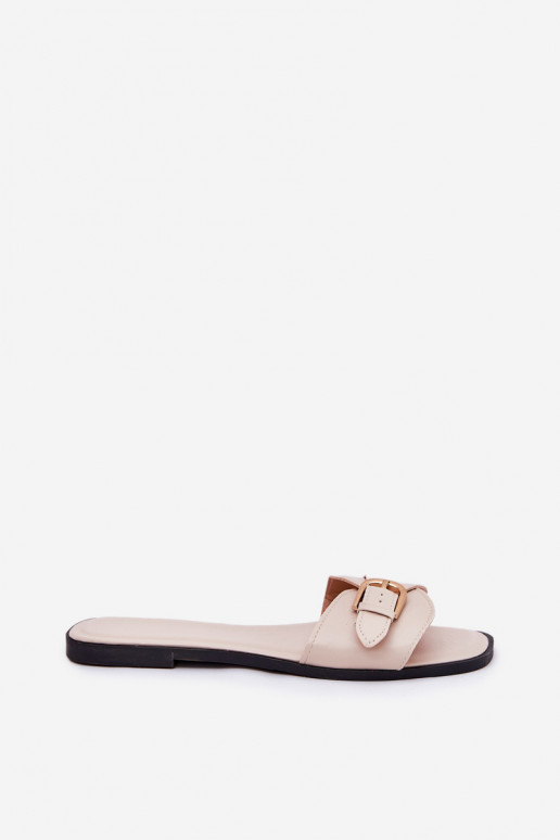 Chaussons plats pour femmes avec boucles dorées en sable Esiobb