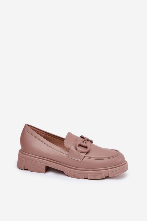 Mocassins pour femmes avec détails décoratifs en cuir synthétique kaki Seftass