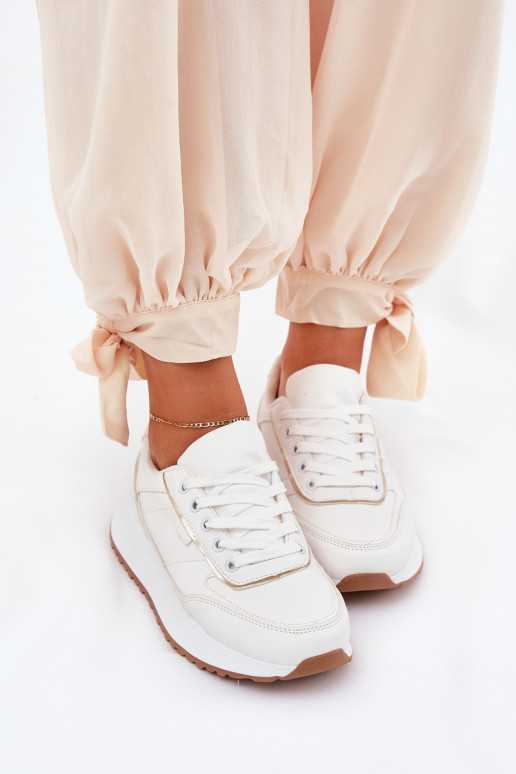 Baskets pour femmes avec plateforme en blanc Nevliese