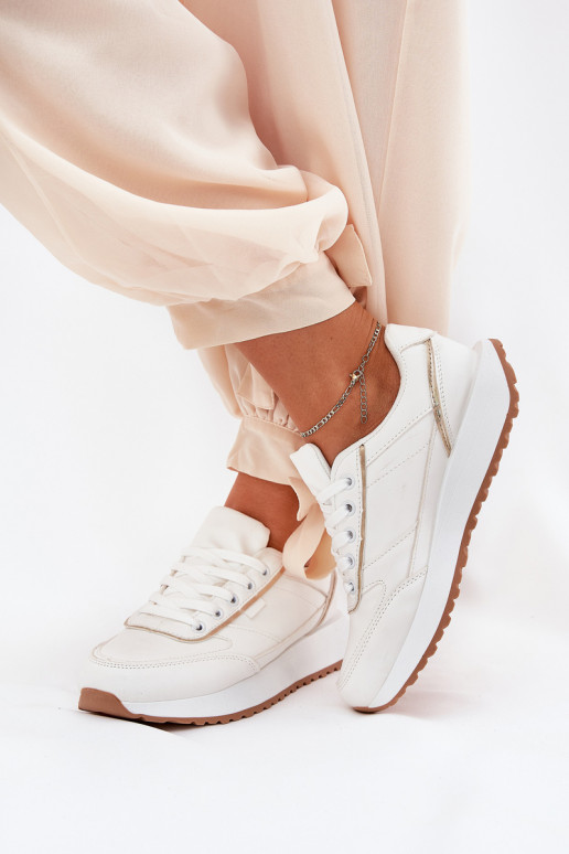 Baskets pour femmes avec plateforme en blanc Nevliese