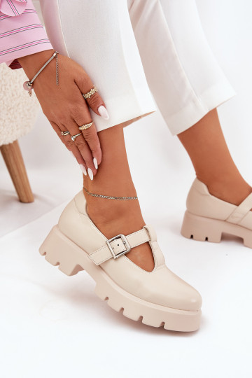 chaussures Féminin avec boucles avec une plateforme Et des talons plats beige Venda