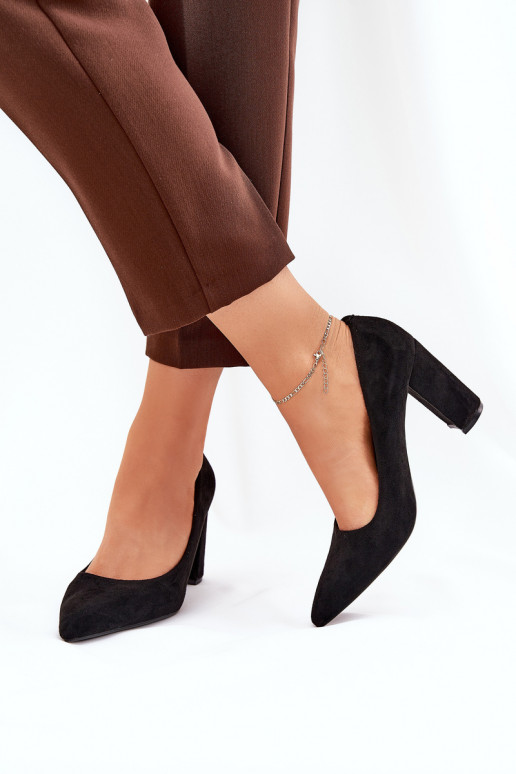 chaussures en daim synthétique avec talons noirs Ellinoria