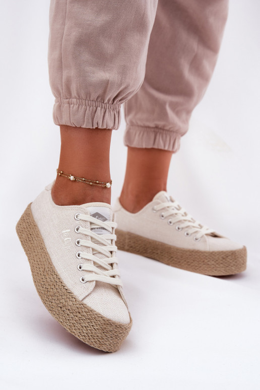 chaussures décontractées avec plateforme Lee Cooper LCIN-25-02-3284 couleur ivoire