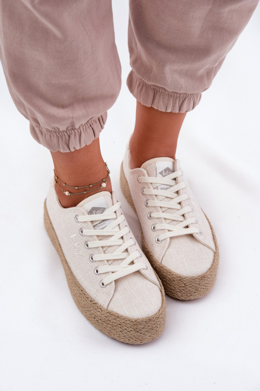 chaussures décontractées avec plateforme Lee Cooper LCIN-25-02-3284 couleur ivoire