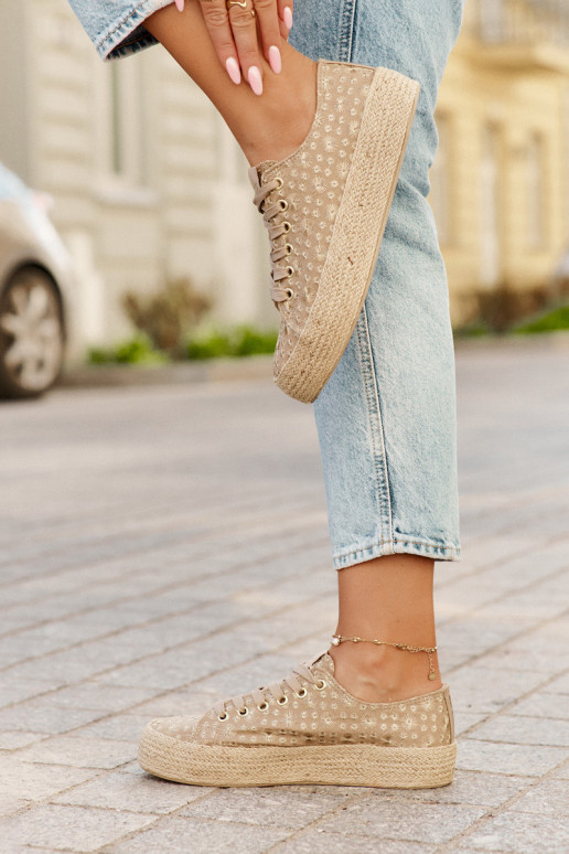 chaussures décontractées à motifs avec plateforme kaki Lee Cooper LCIN-25-08-3646L