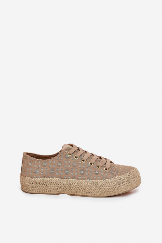 chaussures décontractées à motifs avec plateforme kaki Lee Cooper LCIN-25-08-3646L