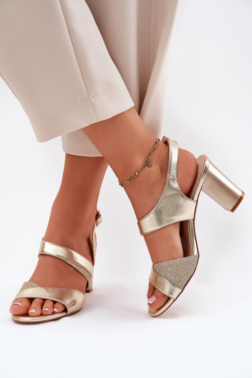 sandales à talons hauts pour femmes dorées Sergio Leone SK866