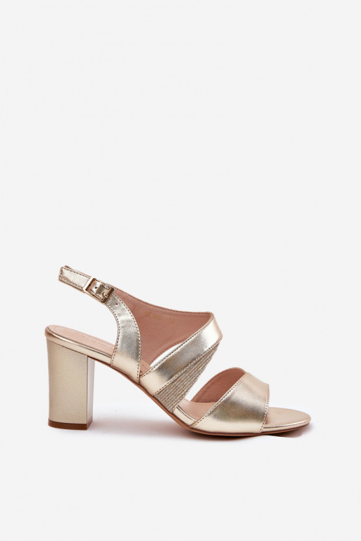 sandales à talons hauts pour femmes dorées Sergio Leone SK866