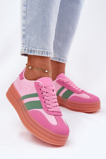 baskets basses avec plateforme roses Ovivene
