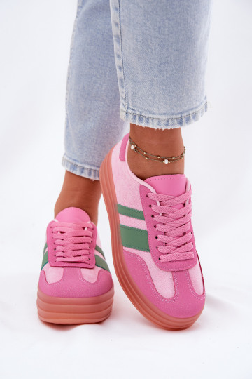 baskets basses avec plateforme roses Ovivene 2