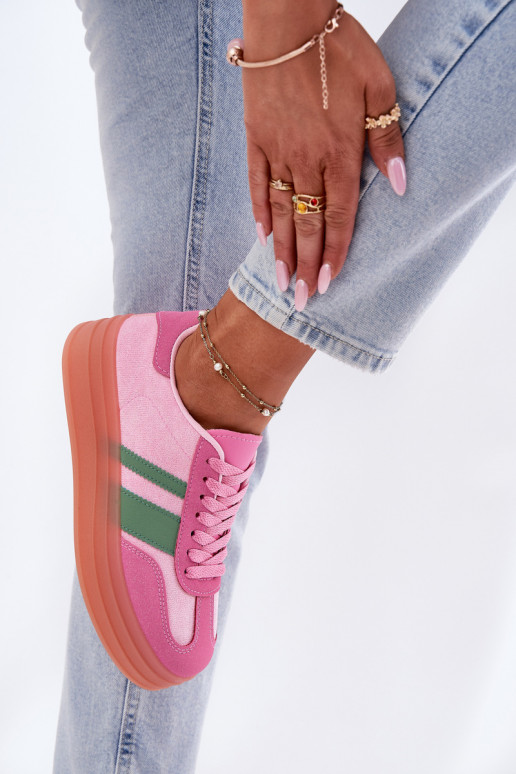 baskets basses avec plateforme roses Ovivene