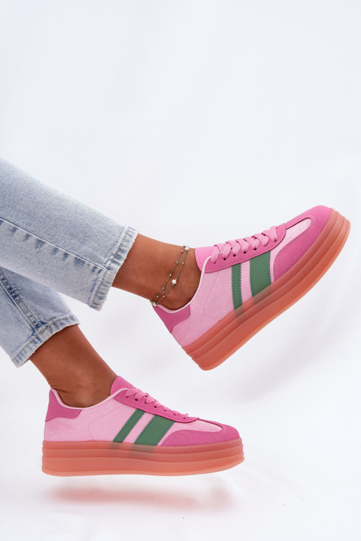 baskets basses avec plateforme roses Ovivene