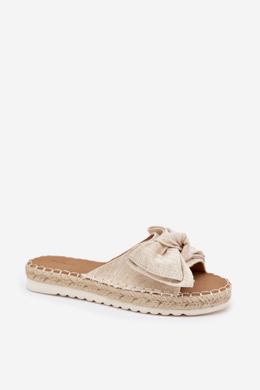 Chaussons à plateforme pour femmes avec tressage et nœud en sable Alpireda