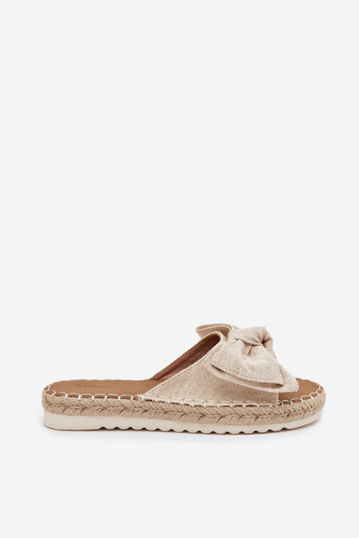 Chaussons à plateforme pour femmes avec tressage et nœud en sable Alpireda