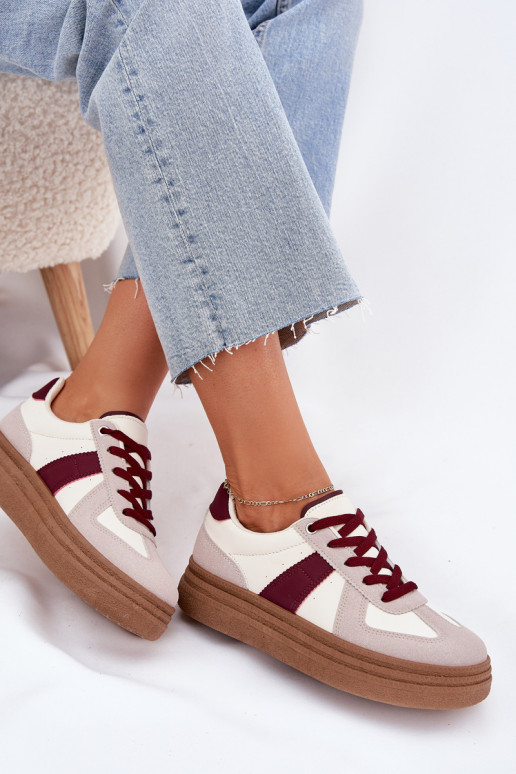 Baskets pour femmes à plateforme en bordeaux Dovina