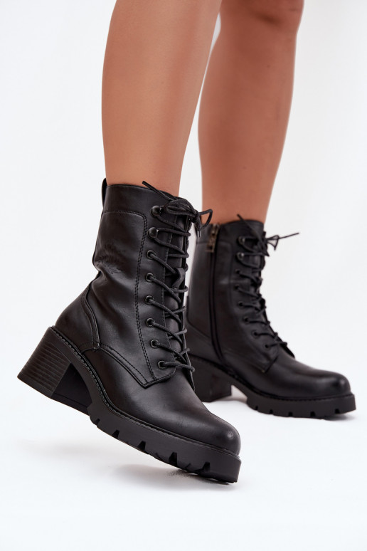 Bottines de travail pour femmes isolées en noir Vinceza 89136