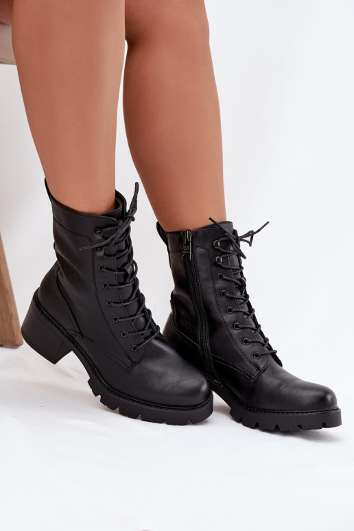 Bottines de travail pour femmes isolées en noir Vinceza 89136