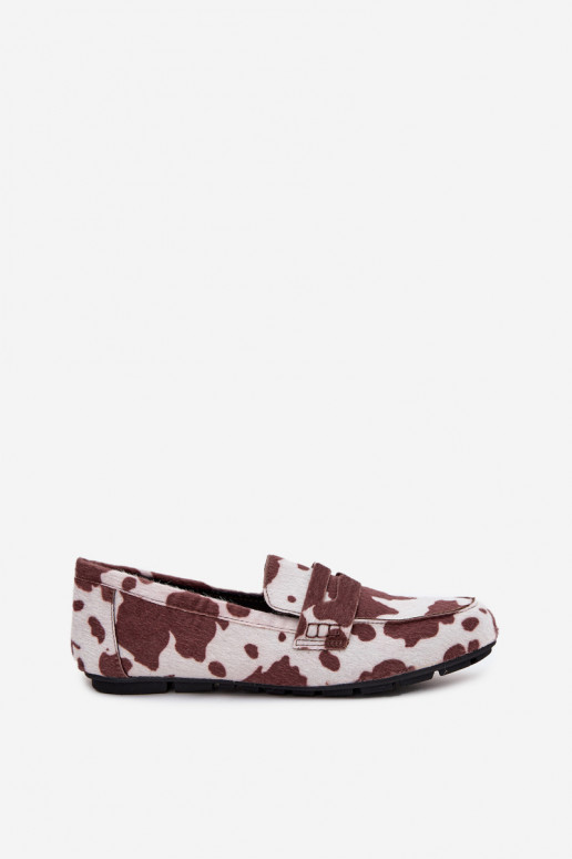 Mocassins pour femmes marron et blancs Roseline