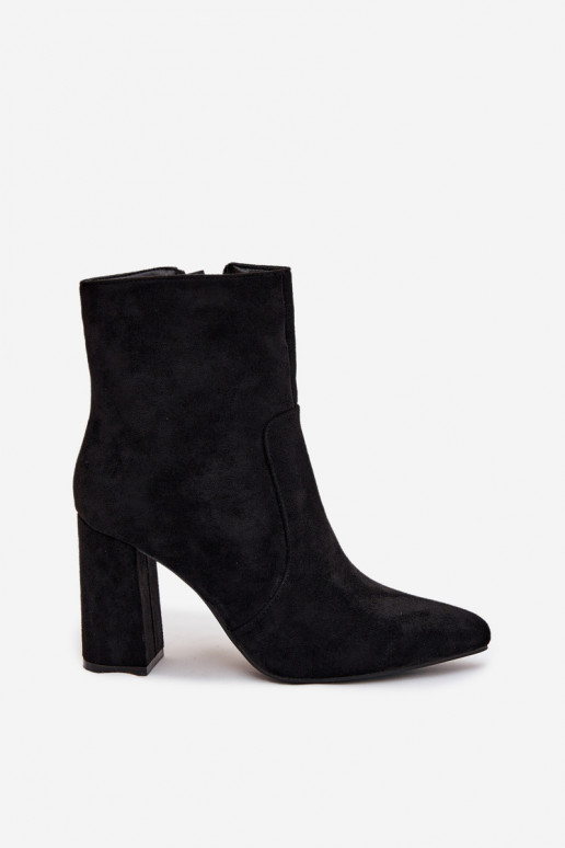 Bottines pour femmes chaudes en daim synthétique, noires Pralina