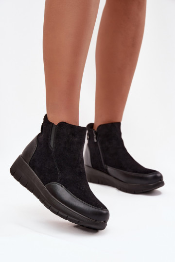 Bottines pour femmes chaudes avec fourrure à l'intérieur, noires Breena