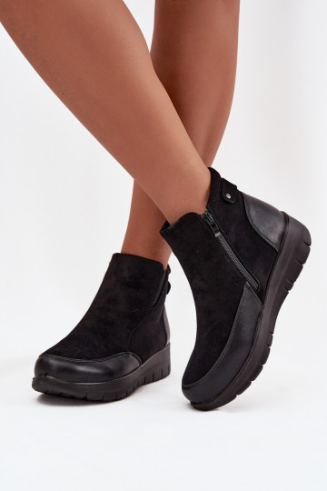 Bottines pour femmes chaudes avec fourrure à l'intérieur, noires Breena 2
