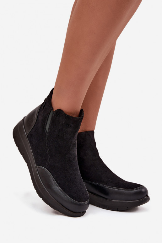 Bottines pour femmes chaudes avec fourrure à l'intérieur, noires Breena