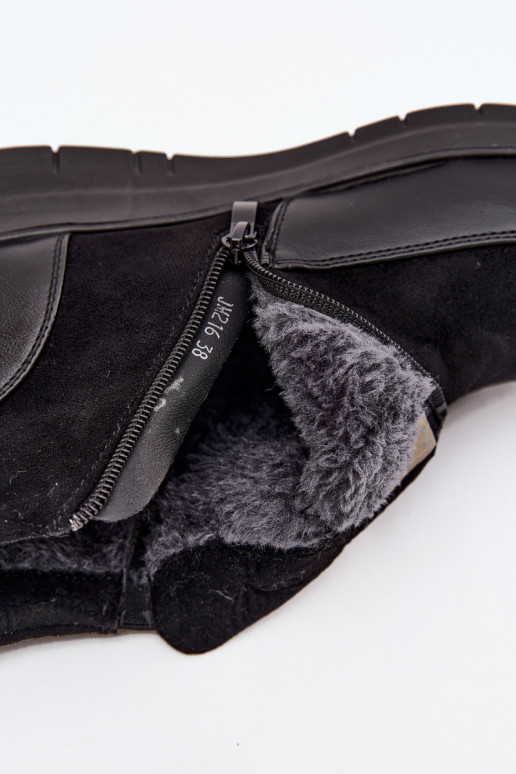 Bottines pour femmes chaudes avec fourrure à l'intérieur, noires Breena