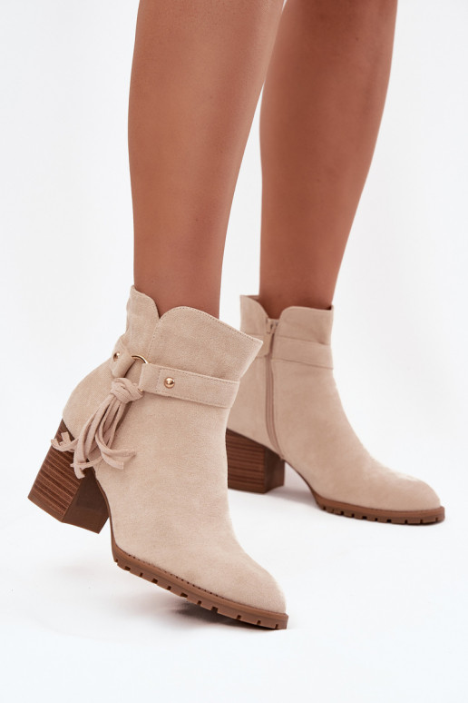 Bottines ivoire pour femmes avec franges Rosabella