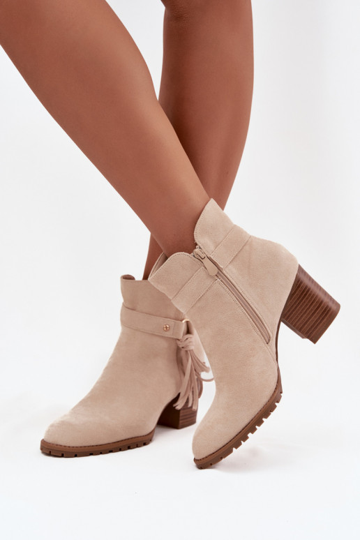Bottines ivoire pour femmes avec franges Rosabella