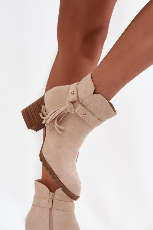 Bottines ivoire pour femmes avec franges Rosabella