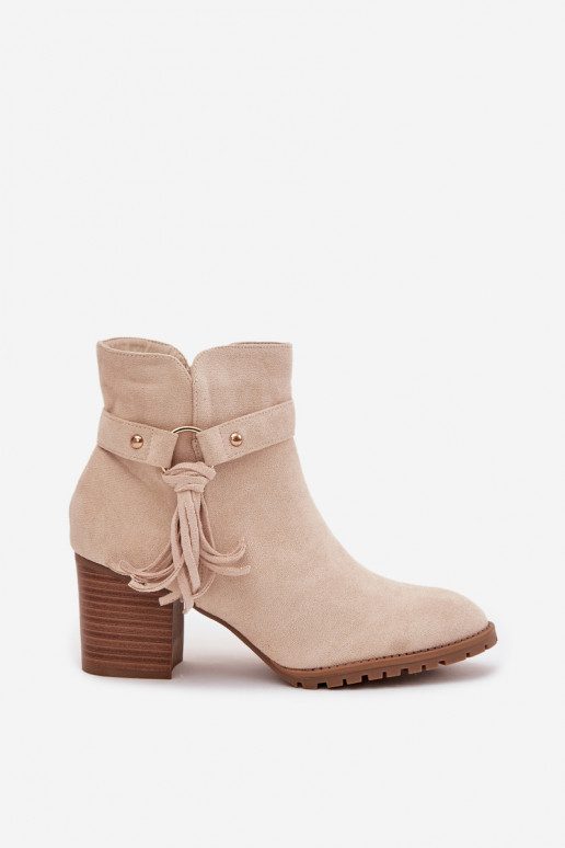 Bottines ivoire pour femmes avec franges Rosabella