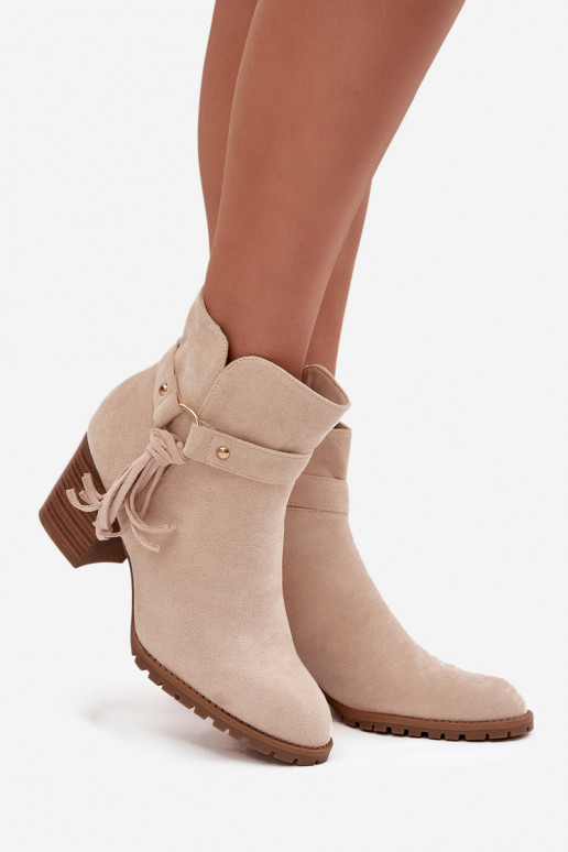 Bottines ivoire pour femmes avec franges Rosabella
