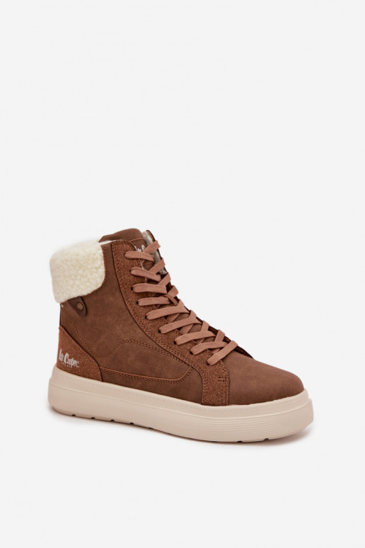 Bottes d'hiver pour femmes brunes avec isolation Lee Cooper LCJ-25-01-3735