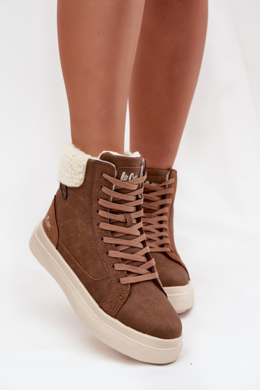 Bottes d'hiver pour femmes brunes avec isolation Lee Cooper LCJ-25-01-3735