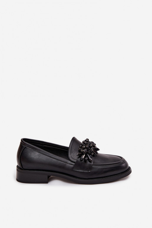 Mocassins noirs pour femmes avec ornements Murelle